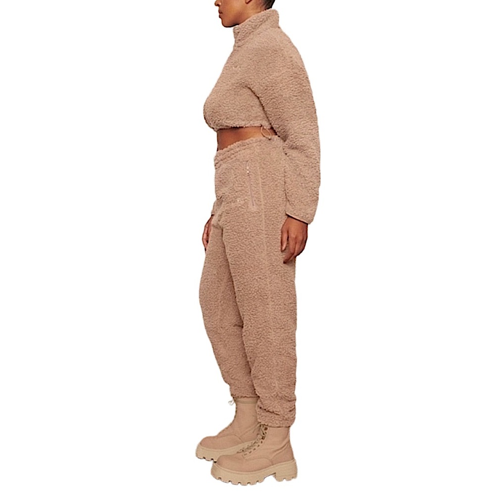 tigers eye SKIMS teddy joggers | zipper pockets | sherpa | furry pants - Picture 3 of 7